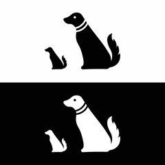 Two dog animal logo design 