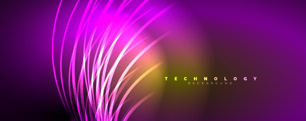 Light beams, neon lines abstract background. Vector Illustration For Wallpaper, Banner, Background, Card, Book Illustration, landing page