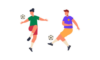 Fototapeta na wymiar Flat football players illustrated vector