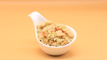 Small pieces of candy put in a spoon for children.