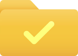 Folder with check mark symbol, Folder icon.