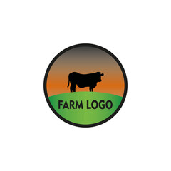 Obraz premium Farm logo. Cow farm logo