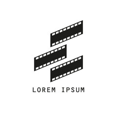 Fototapeta na wymiar Letter E logo and film roll