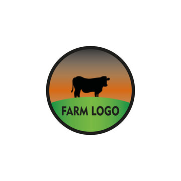 Farm logo. Cow farm logo