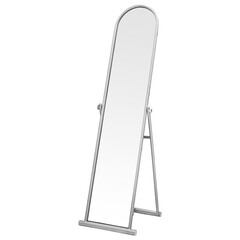 Floor-standing mirror with a stand. Isolated from the background. Interior element