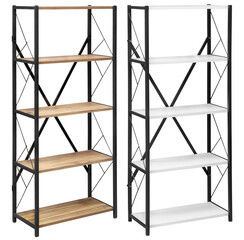 Metal shelving with shelves made of chipboard. Isolated from the background. Interior element