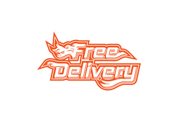 Free delivery logo and sticker design template