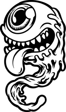 Silhouette scary zombie eyeball clipart Vector illustrations for your work Logo, mascot merchandise t-shirt, stickers and Label designs, poster, greeting cards advertising business company or brands.