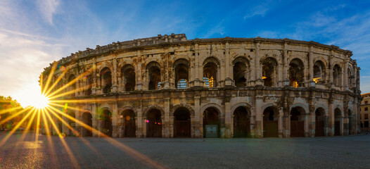 Famous arena at sunset, Nimes