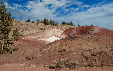 Morning sunlight hits the painted hills in eastern Oregon. 