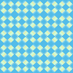 Abstract geometric lines cross seamless pattern graphic line stripes shape on blue background. Design for textile, wallpaper, clothing, backdrop, tile, wrapping, fabric, art print. Vintage retro style