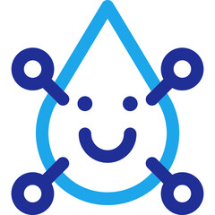 water lineal cartoon style icon