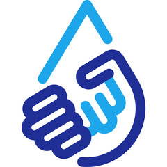 water saving lineal style icon hand shake