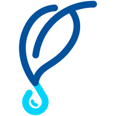 Obraz premium water drop and leaf lineal style icon