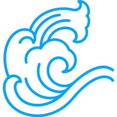 asia and oriental water ocean wave line pattern design elements