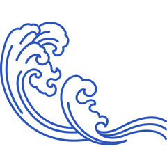 asia and oriental water ocean wave line pattern design elements