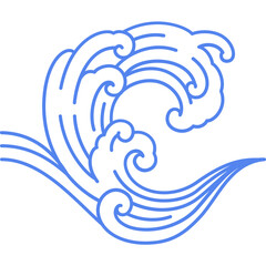 asia and oriental water ocean wave line pattern design elements