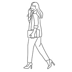 BUSINESS WOMAN IS WORKING 