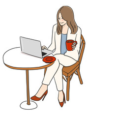 BUSINESS WOMAN IS WORKING 