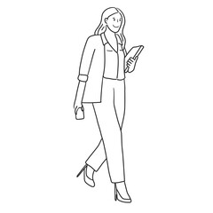 BUSINESS WOMAN IS WORKING 