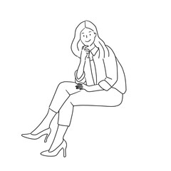 BUSINESS WOMAN IS WORKING 