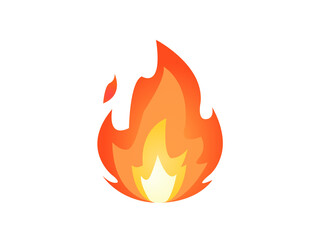 Cartoon-styled depicted as red, orange, yellow flickering flame fire icon