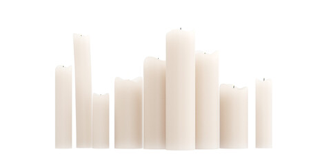 Candle  luxury set isolate on white background. 3D Rendering