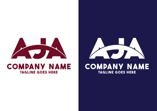 Letter AJA logo design vector template, AJA logo