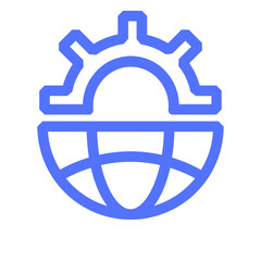 programming globe settings line icon
