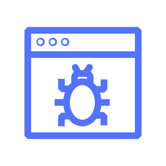 infected website bugging line icon