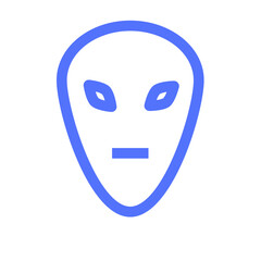 space alien ufo spaceship monster line icon