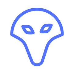 space alien ufo spaceship monster line icon