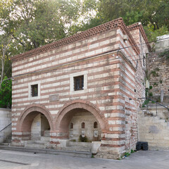 Kanuni Sultan Suleyman Fountain or Cesmesi, a classical fountain in Alaca Tekke Street, near Eyup...