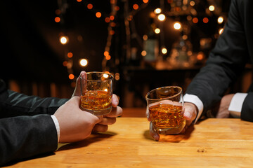 whiskey, for a friendly party in a bar or a restaurant.