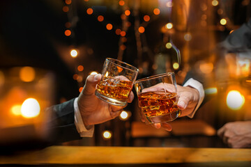 whiskey, for a friendly party in a bar or a restaurant. - obrazy, fototapety, plakaty