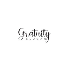 Gratuity Black n white signature logo design 