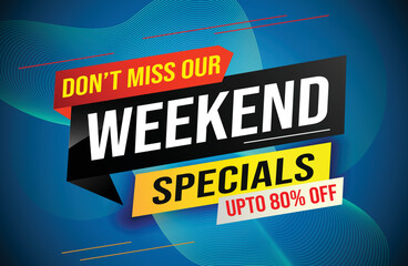 Weekend Special sale tag. Banner design template for marketing. Special offer promotion retail. background banner modern graphic design for advertising store shop, online store, website