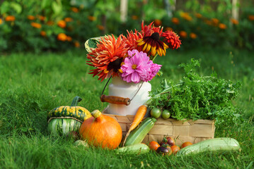 autumn arrangement in the garden