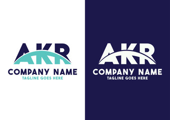 Letter AKR logo design vector template, AKR logo