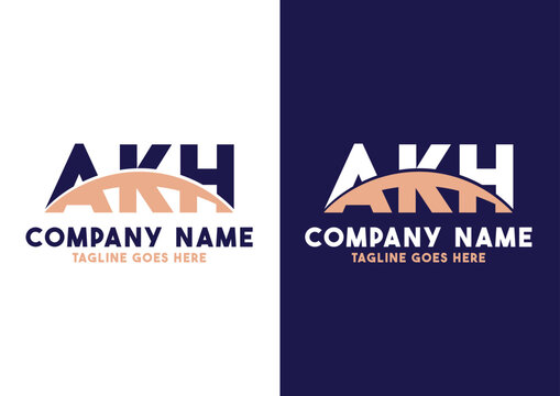 Letter AKH logo design vector template, AKH logo