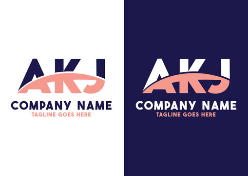 Letter AKJ logo design vector template, AKJ logo