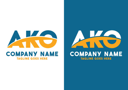 Letter AKO logo design vector template, AKO logo