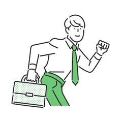 生き生きした表情で走るポーズを取る男性のビジネスパーソンのイラスト素材