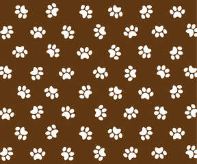 Fototapeta na wymiar White animal footprint dot pattern on brown background 