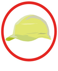 illustration of a  construction yellow helmet