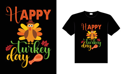 Thanksgiving typography t-shirt design or Happy thanksgiving vector poster design 