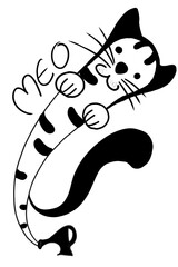 Genie cat in magic lamp