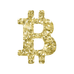 Shiny bitcoin vector icon. Bitcoin glitter icon. Cryptocurrency vector icon. Internet monetary unit.