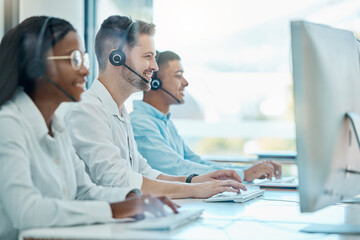Call center team, telemarketing and computer consulting, crm contact us and customer support,...