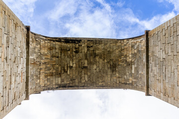 railway bridge that crosses the cofio river in the Sierra de Guadarrama, Madrid